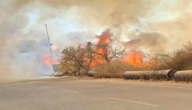 Toll booth fire