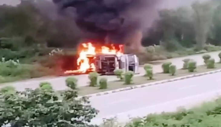 fire in chemical tanker