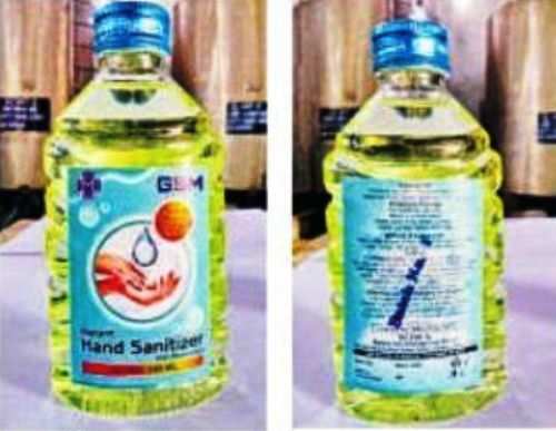 Sanitiser made by excise dept bottled in liquor quarters creates confusion