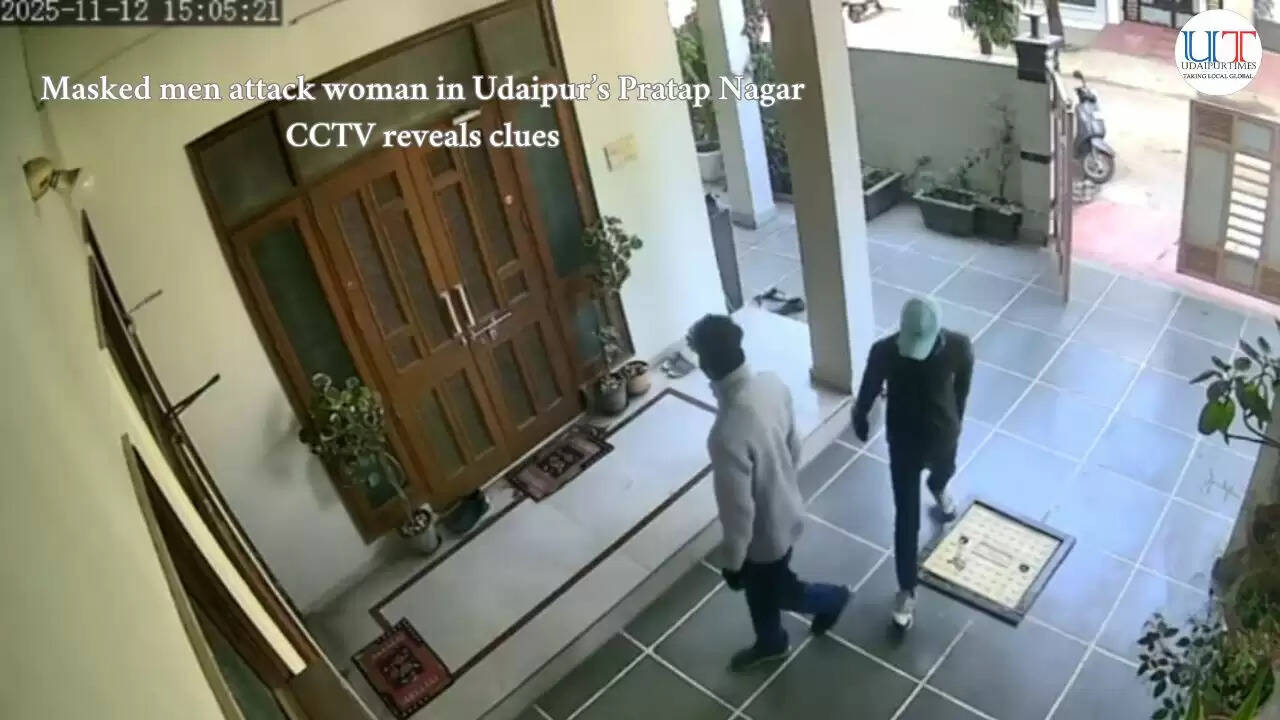 CCTV footage shows two masked men fleeing after attacking a woman in Udaipur&rsquo;s Pratap Nagar