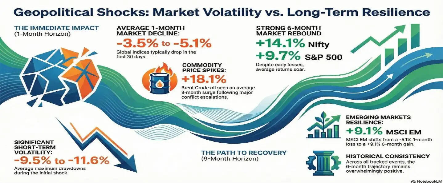 US–Israel Strikes on Iran Shake Global Markets | Middle East conflict map showing Iran, Israel and Strait of Hormuz with oil tankers and rising crude prices impacting global markets