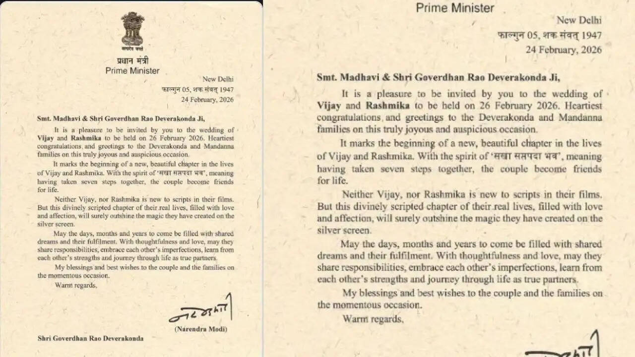 PM Narendra Modi Sends Blessings to Vijay and Rashmika