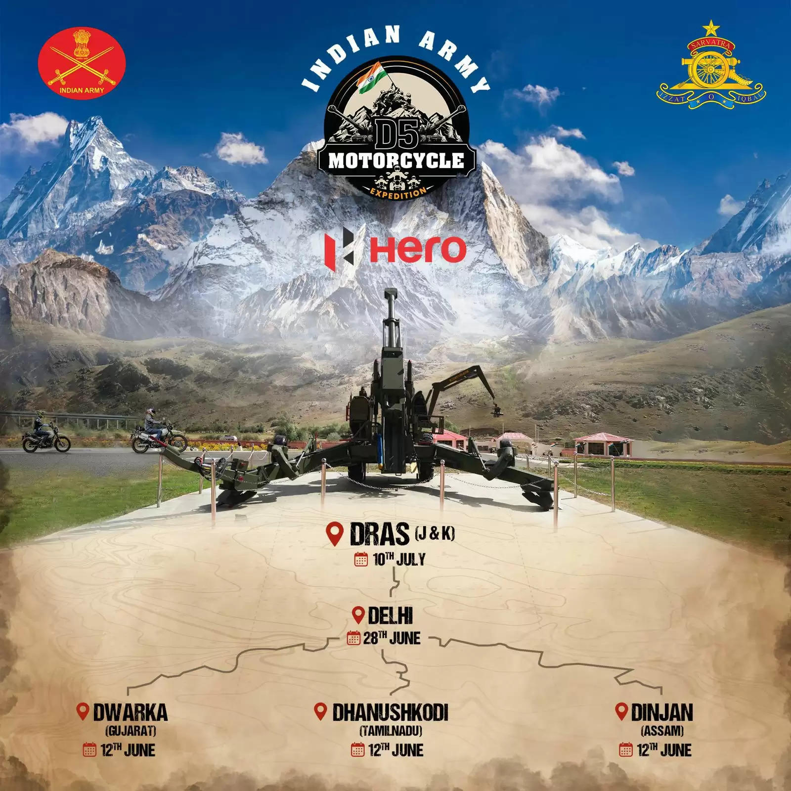 Indian Army has commenced a Pan-India Motorcycle Expedition on 12 June. This journey is commemorating the 25th anniversary of Indian victory over Pakistan in the Kargil War of 1999
