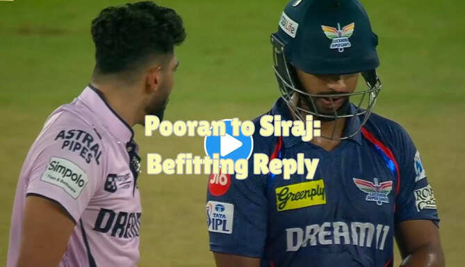 Nicholas Pooran, Mohammed Siraj, GT vs LSG, IPL 2025, on-field sledging, viral cricket video, Pooran sixes, Siraj vs Pooran, Lucknow Super Giants