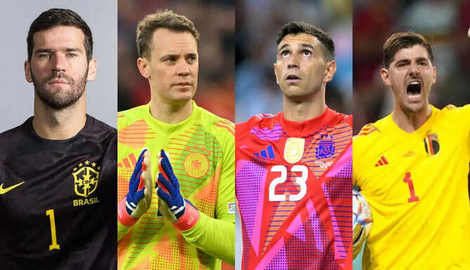 Emiliano Martinez, Manuel Neuer, Alisson Becker, Thibaut Courtois and David Raya ahead of FIFA World Cup 2026