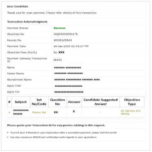 Procedure for Answer Key Challenge and Objection RAS RPSC 2021