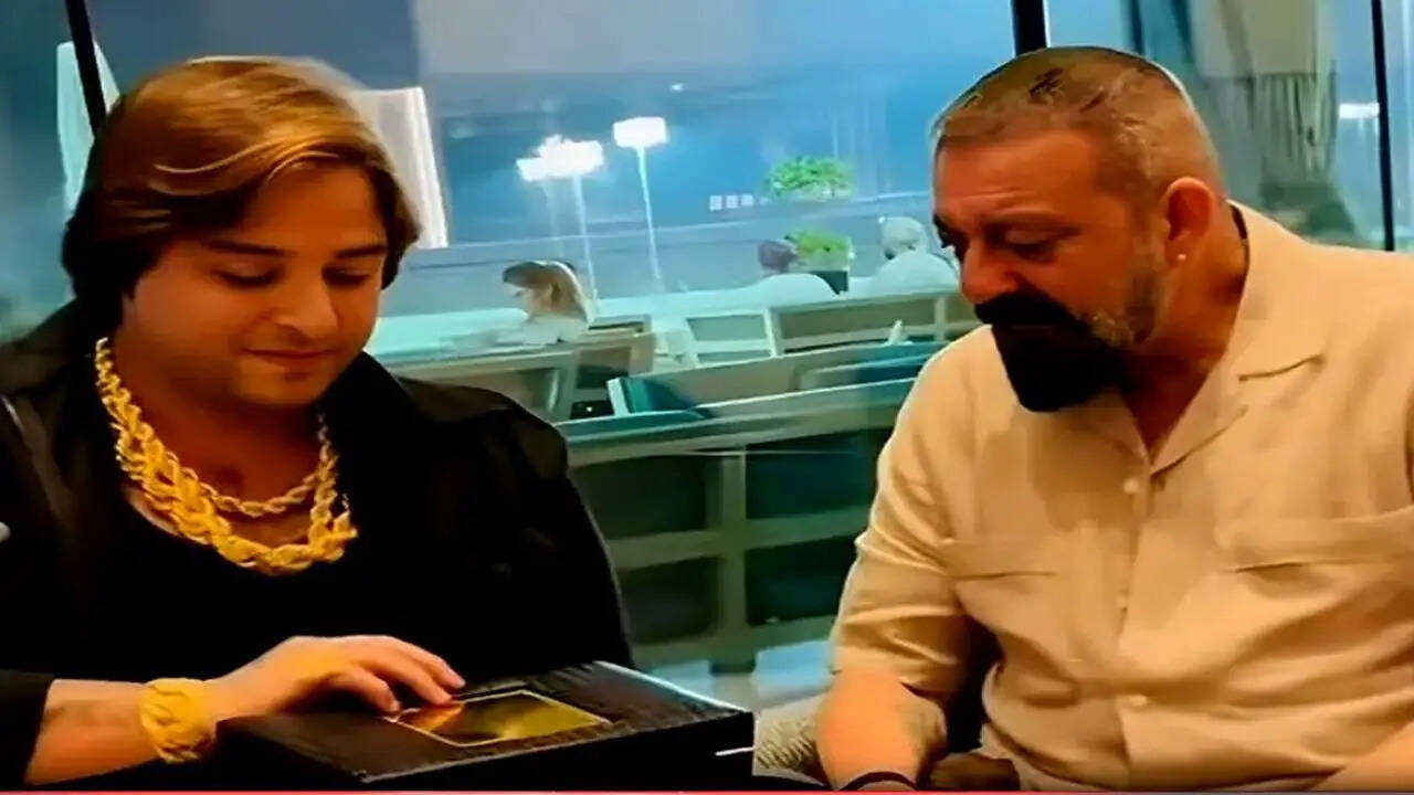 Sanjay Dutt Receives Custom Gold-Plated Apple iPhone 17 from Pakistani Influencer in Dubai