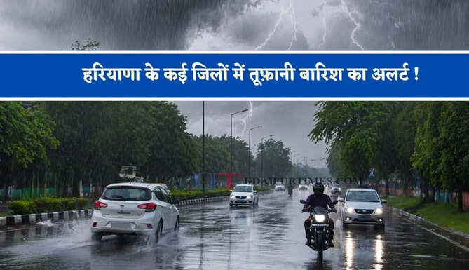 हरियाणा के कई जिलों में तूफ़ानी बारिश का अलर्ट ! देखें पूरी मौसम रिपोर्ट&nbsp;