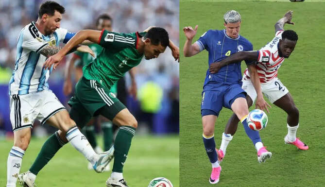 Florian Balogun receives a straight red card after a VAR review during the USA vs Bosnia FIFA World Cup 2026 match.