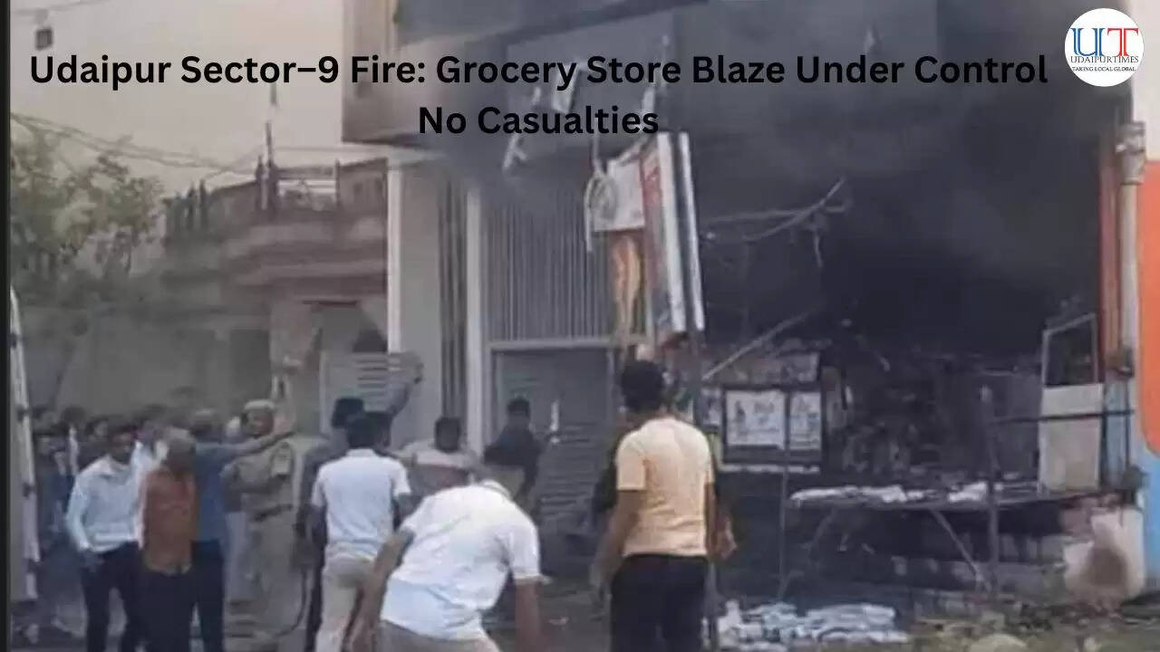 Firefighters extinguishing flames at Ammar Department Store, Sector&ndash;9, Udaipur