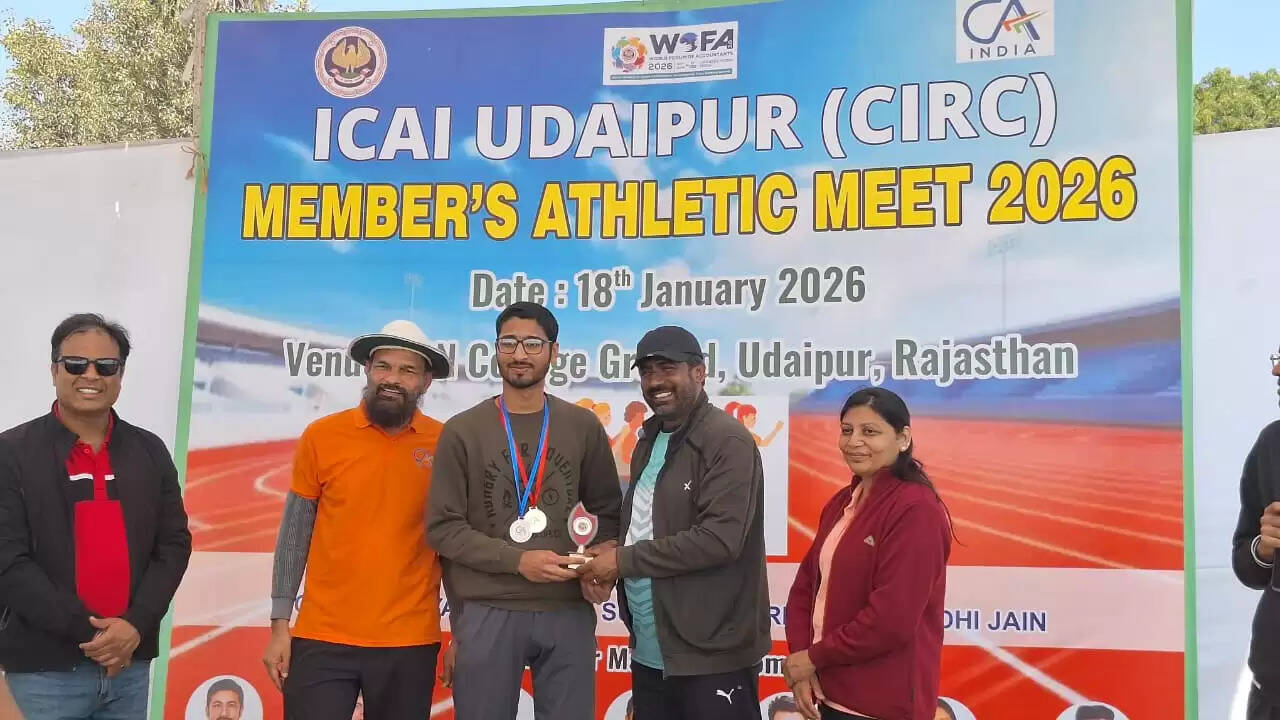 Chartered Accountants participating in ICAI Udaipur Athletic Meet 2026 at MB College Ground