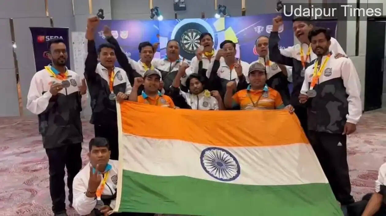 Indian Para Darts Team celebrating 9 medals at Selangor Open 2026 Malaysia with Mahesh Kumar and Bhanwarlal Meghwal