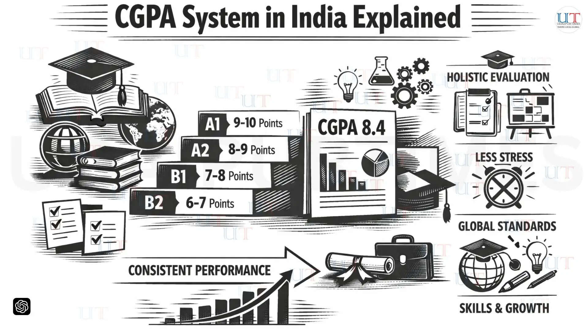 CGPA-based grading system in India showing grade points and academic evaluation structure