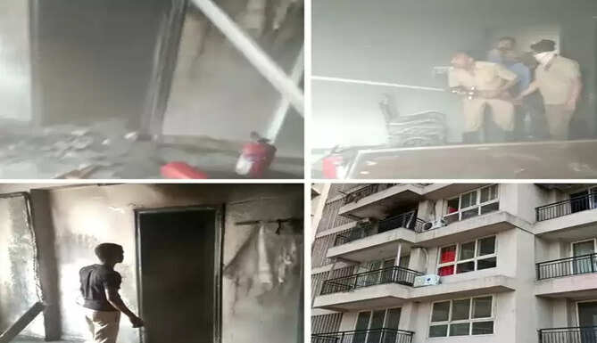 Fire in the residential building 