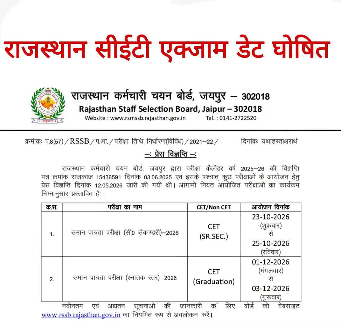 राजस्थान CET की तारीख घोषित ! जाने सरकार ने क्या-क्या बदले भर्ती नियम ?
