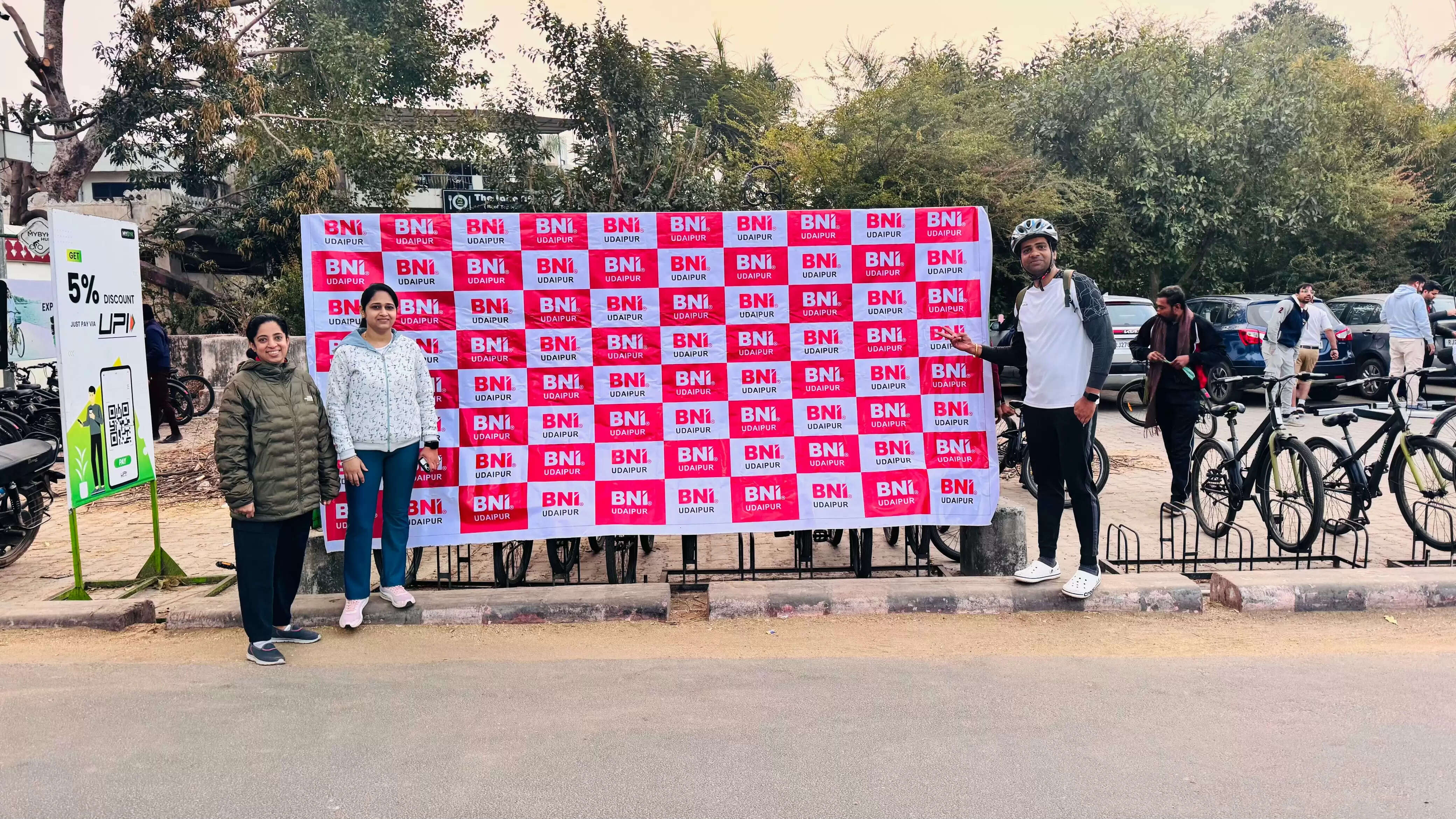 BNI Udaipur, Republic Day celebration Udaipur, BNI cycling event, Fateh Sagar cycling, Vande Mataram 150 anniversary, BNI Rajasthan, Udaipur business network, fitness initiative Udaipur