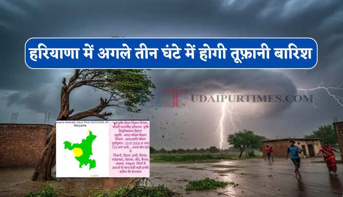 हरियाणा के सिरसा समेत कई जिलों बदला मौसम, अगले तीन घंटे में होगी तूफ़ानी बारिश
