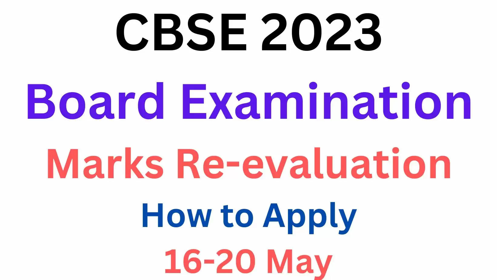 CBSE Marks Re-evaluation CBSE Board Examinations 2023 Class 10 Class 12 Marks Re-evaluation and Verification