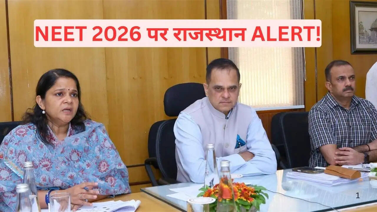 Rajasthan Chief Secretary reviewing NEET UG 2026 examination preparations with officials
