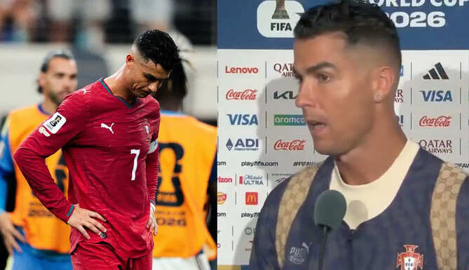 Cristiano Ronaldo reacts after Portugal's World Cup exit against Spain, reflecting on his final FIFA World Cup and international legacy.