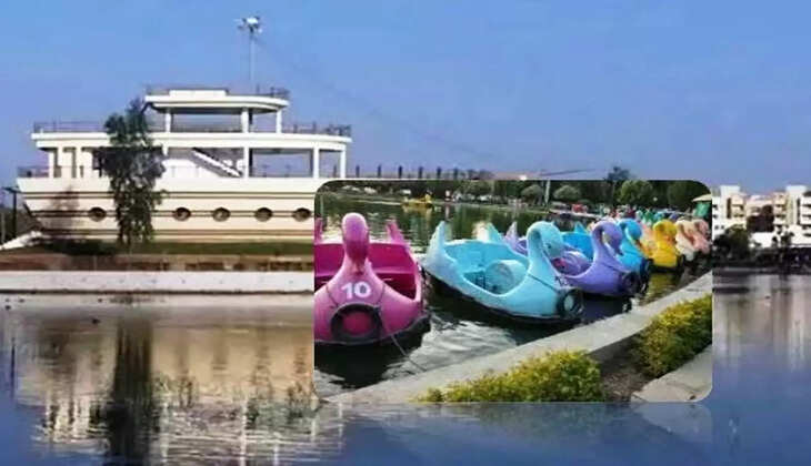 padel boat at goverdhan sagar