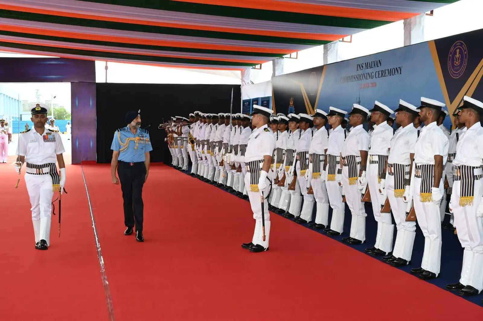 INS Malvan, the second of the indigenously designed and built Mahe-class Anti-Submarine Warfare Shallow Water Craft (ASW-SWC), was commissioned at Karwar on 22 Jul 2026