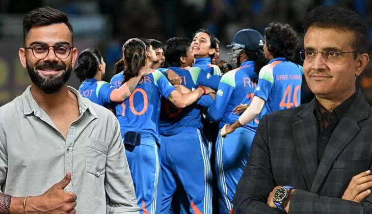 Sachin Tendulkar Virat Kohli and Sourav Ganguly react to India women winning ODI World Cup