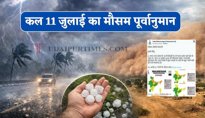 Kal Ka Mousam : हरियाणा-राजस्थान समेत 20 राज्यों में भारी बारिश-आंधी का अलर्ट ! देखें कल का मौसम पूर्वानुमान