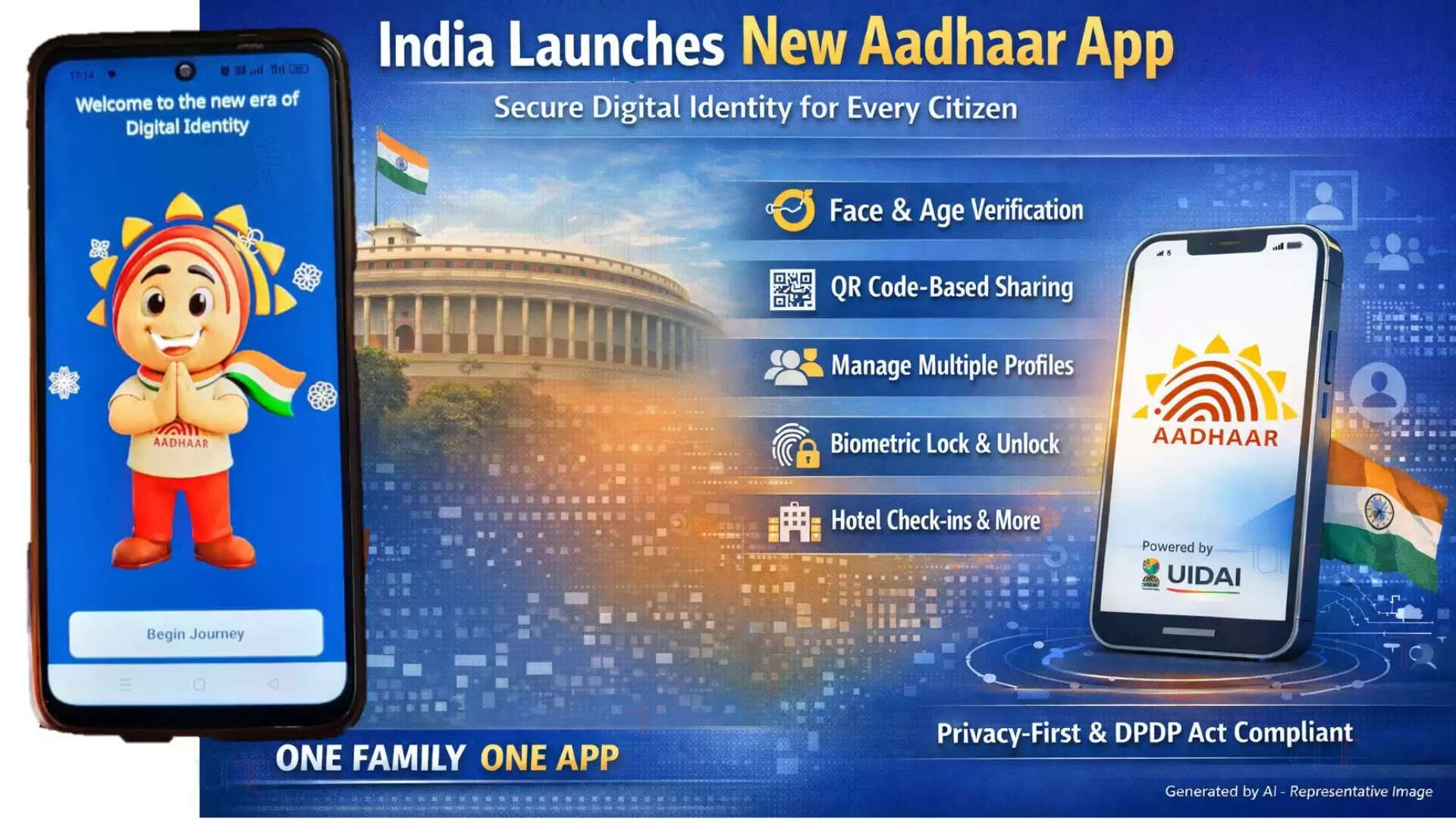 Minister Jitin Prasada launching the new Aadhaar App by UIDAI for secure digital identity services in India | New Aadhaar App: Secure Digital Identity for Every Citizen