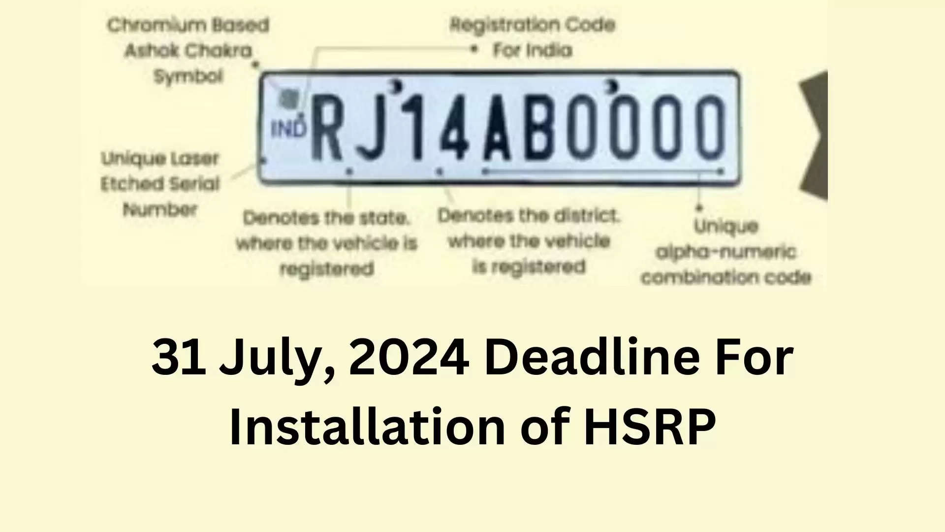 31 July Deadline for HSRP