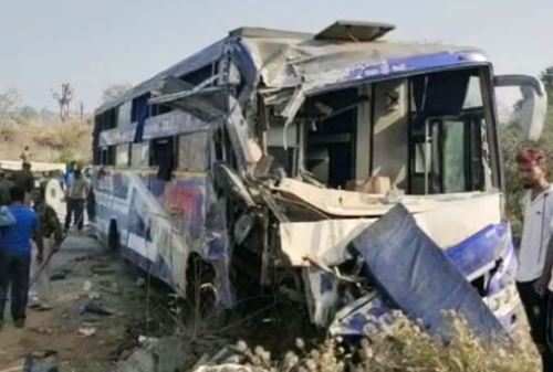 अहमदाबाद से अजमेर जा रही बस का दिवेर में एक्सीडेंट, 4 मरे 22 घायल