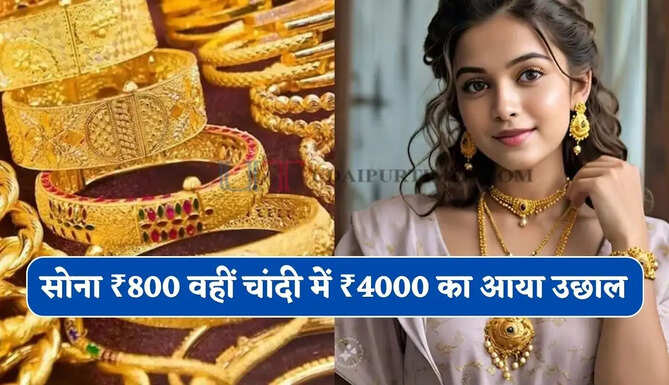  सोना ₹800 तो वहीं चांदी में ₹4000 का उछाल, जाने अपने शहरों के ताजा भाव&nbsp;