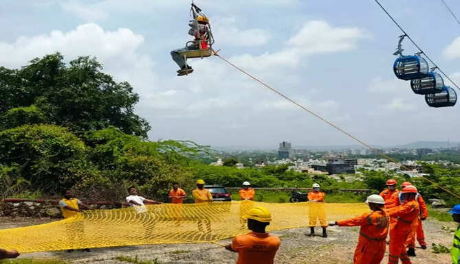 mockdrill at neemach mata ropeway