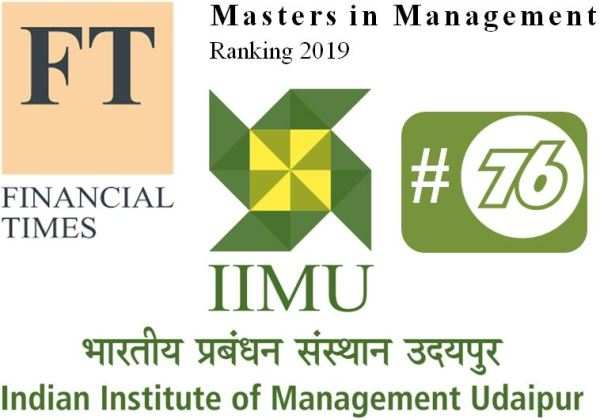 IIM Udaipur Joins the Prestigious FT Master in Management Ranking 2019