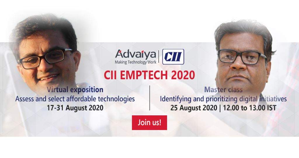 Advaiya exhibits and speaks at CII's virtual exposition - EMPTECH2020