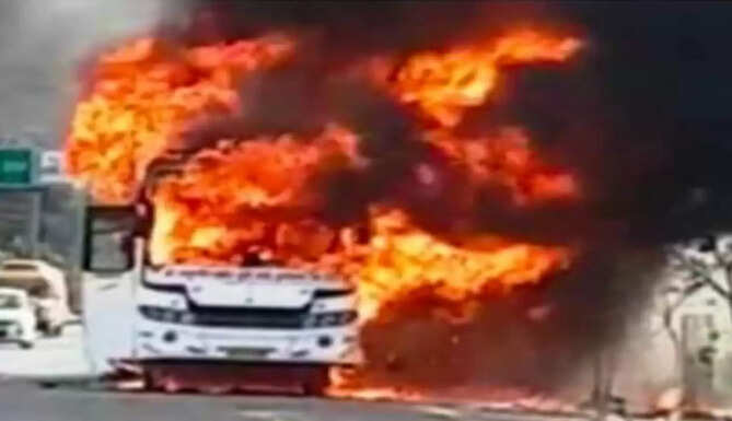 burning bus