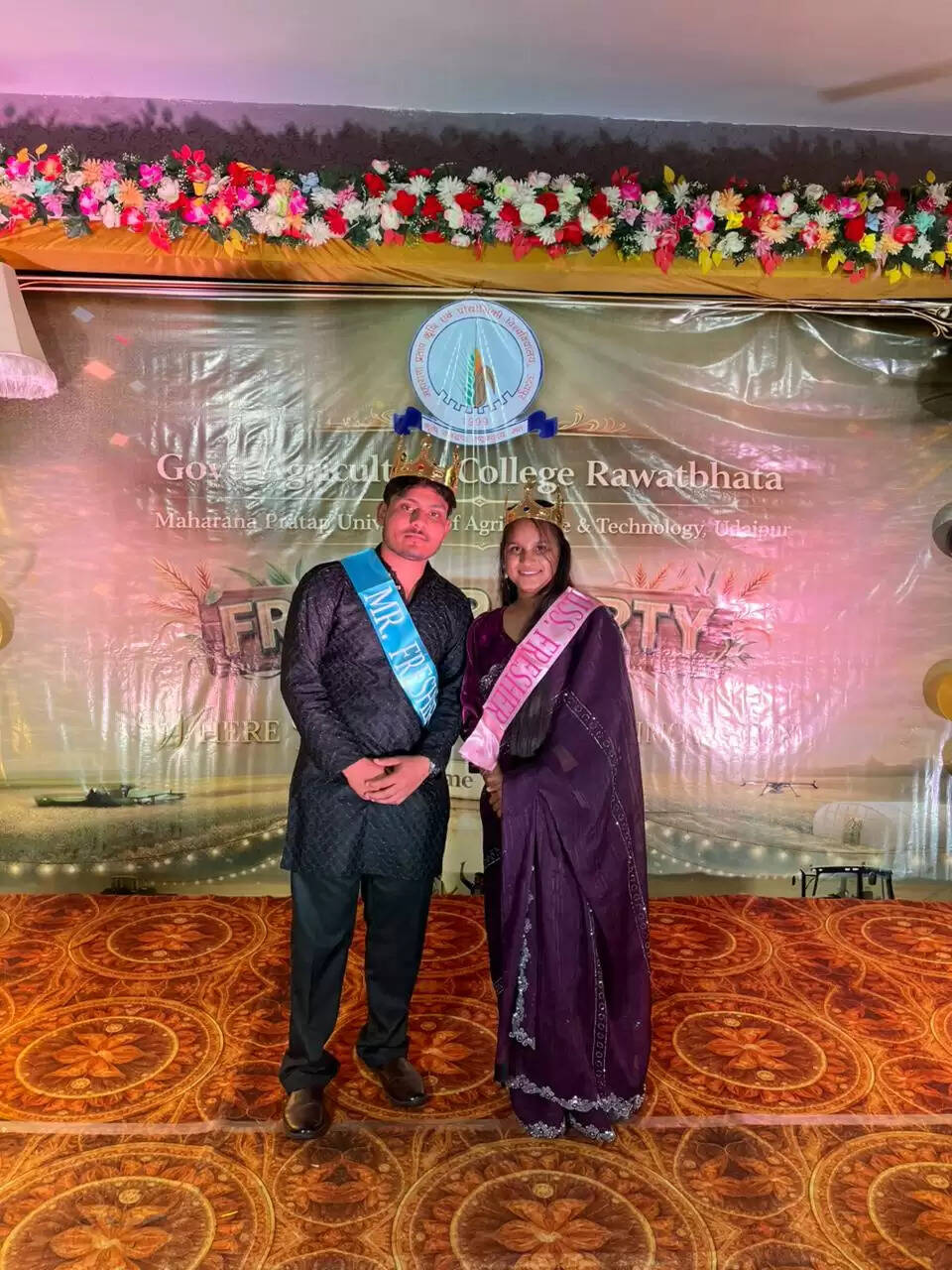 Second-year students of MPUAT affiliated Agriculture College Rawatbhata hosting the first Fresher’s Party for newly admitted students