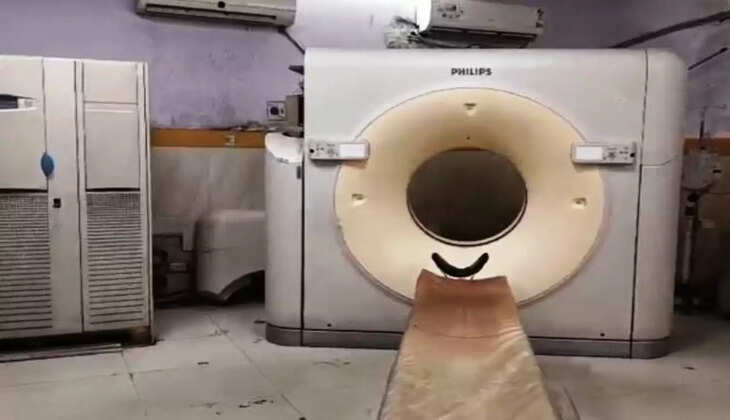 CT Scan machine at M B Hospital