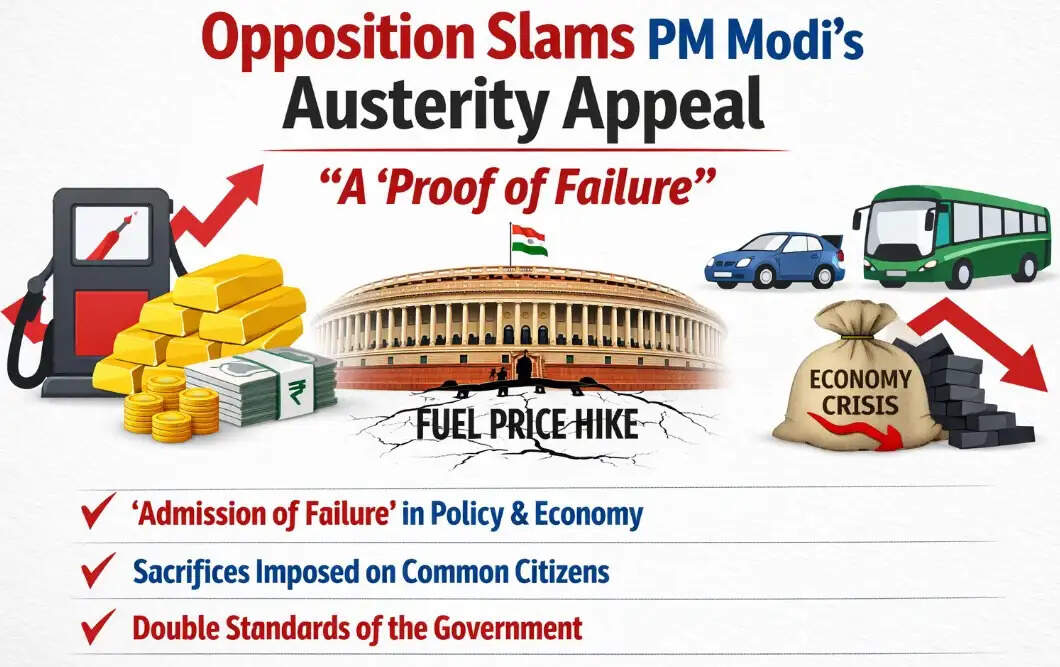 Opposition leaders criticize Prime Minister Narendra Modi&rsquo;s appeal for austerity and reduced fuel consumption amid economic concerns