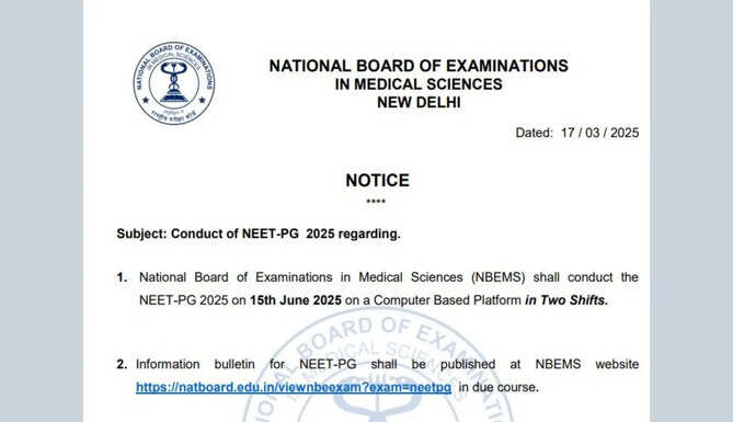 NEET PG 2025 Exam Dates