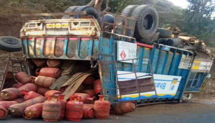 cylinder truck overturn