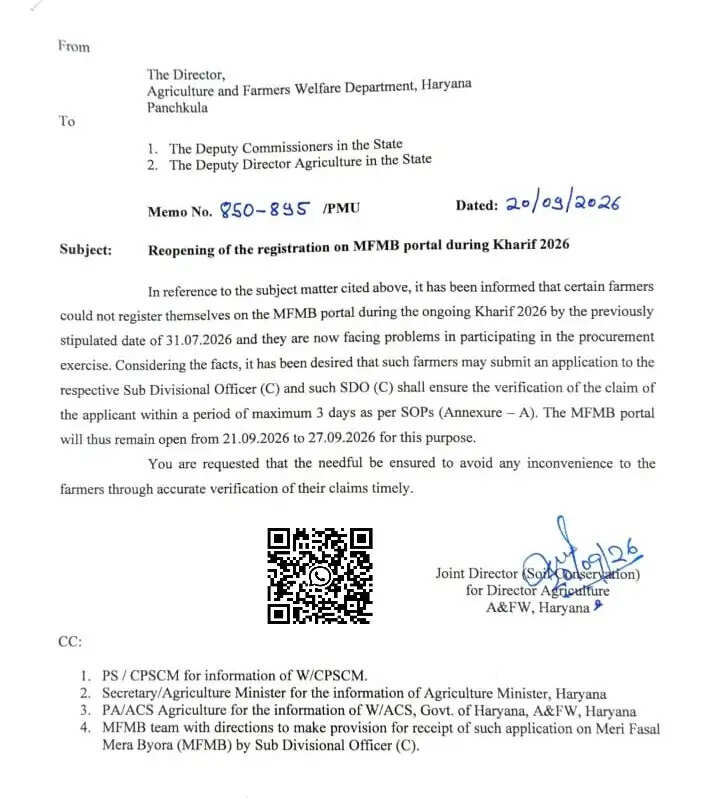 हरियाणा में किसानों के लिए खुशखबरी