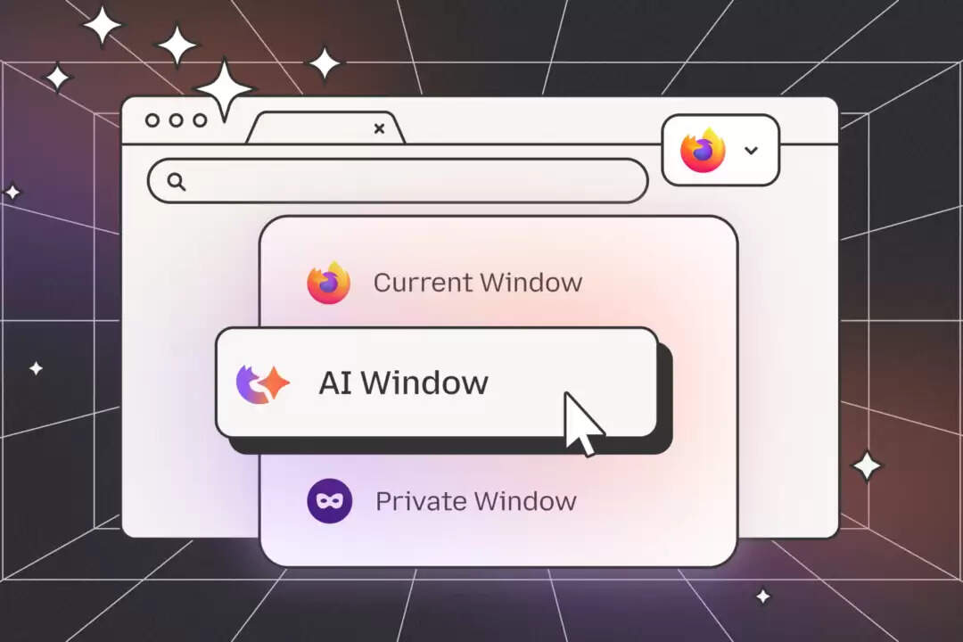“Firefox AI Window screenshot illustrating Mozilla’s new AI-powered browsing mode with customizable AI models.”