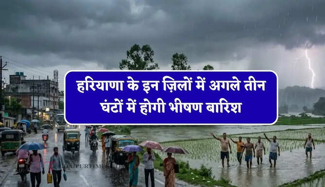 हरियाणा के इन ज़िलों में अगले तीन घंटों में होगी भीषण बारिश, विभाग ने जारी किया अलर्ट&nbsp;