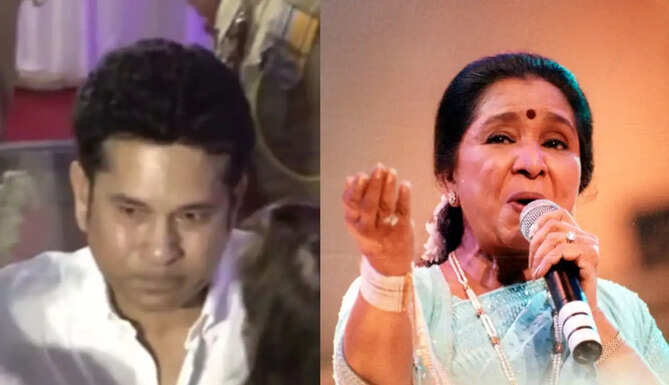 Sachin Tendulkar Breaks Down in Tears as He Bids Emotional Final Goodbye to Asha Bhosle 
