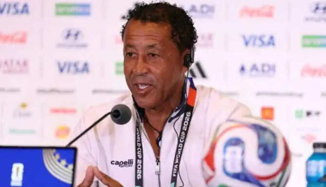 Cape Verde head coach Bubista celebrates after guiding his team to the FIFA World Cup 2026 knockout stage before facing Argentina.
