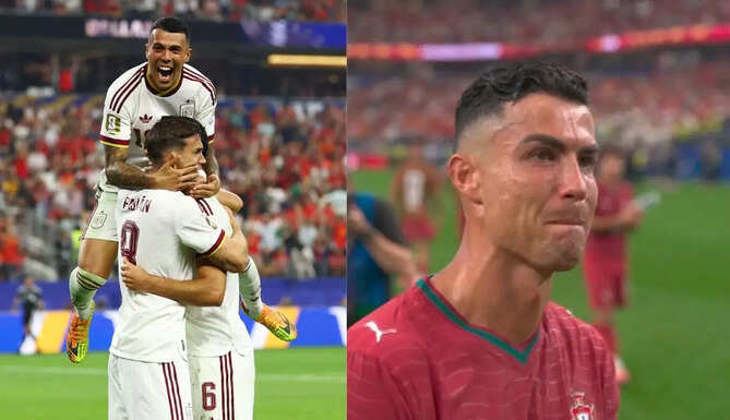 Cristiano Ronaldo in tears after Portugal's 1-0 defeat to Spain in the FIFA World Cup Round of 16.