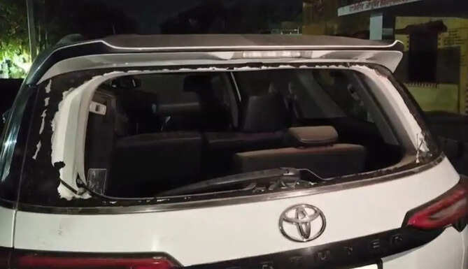 MLA Car vandalised in Bhilwara