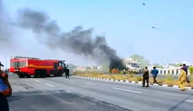 fire in container