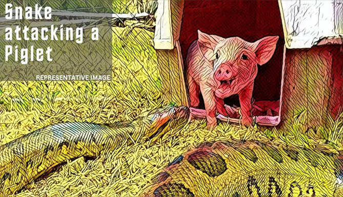 Snake attacking a piglet, panchvati